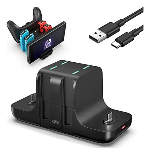 Pack Cargador Dock 6 En 1 Para Nintendo Switch & Oled