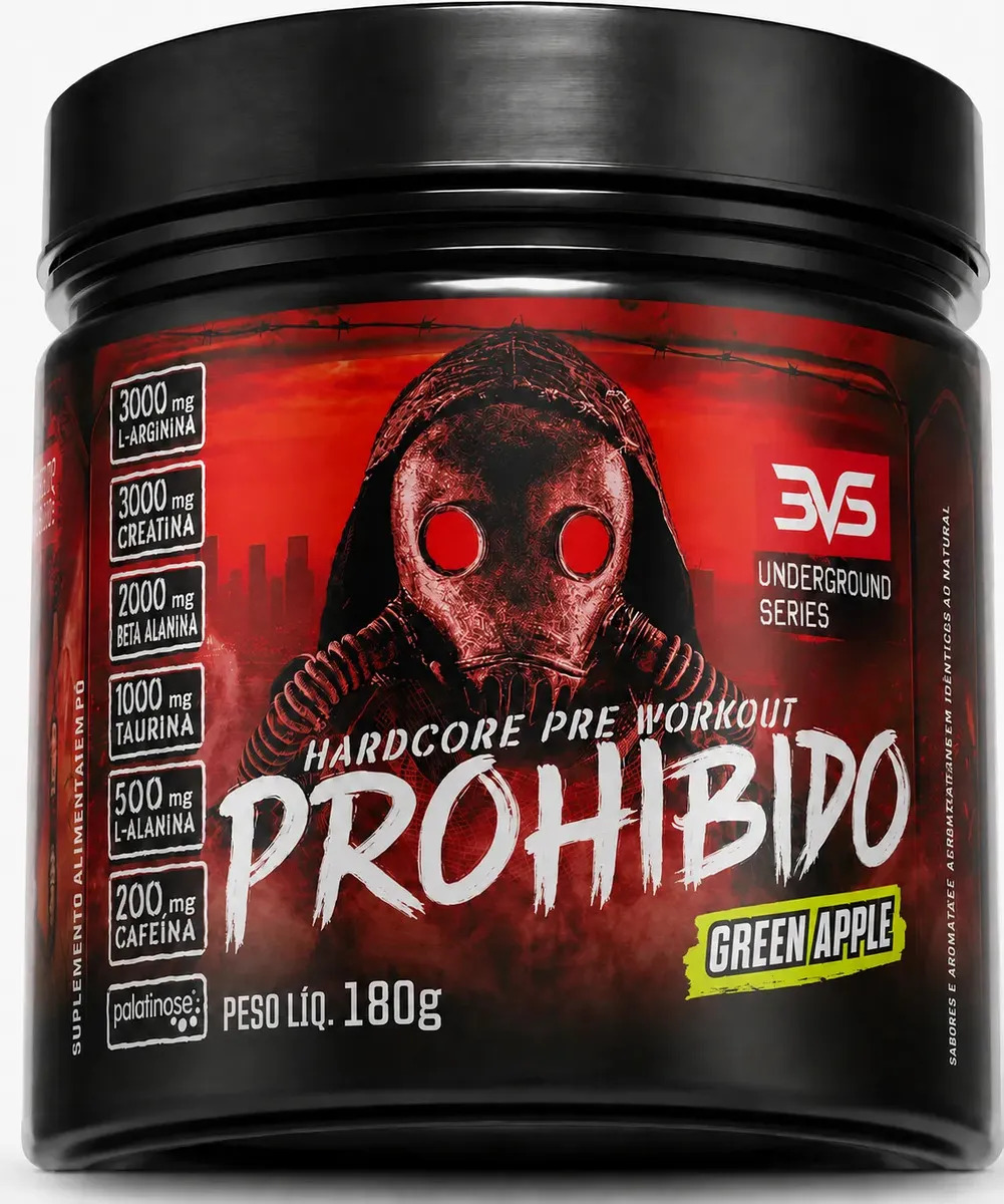 Pré-Treino Prohibido 180g Sabor Green Apple