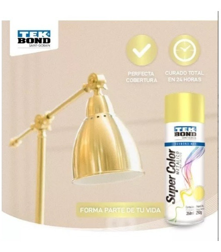 Aerosol Pintura Dorado Metalizado Secado Rapido 200ml (caba)