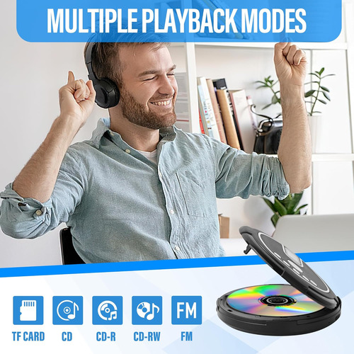 Reproductor De Cd Portátil Con Altavoces Estéreo Duales Reca