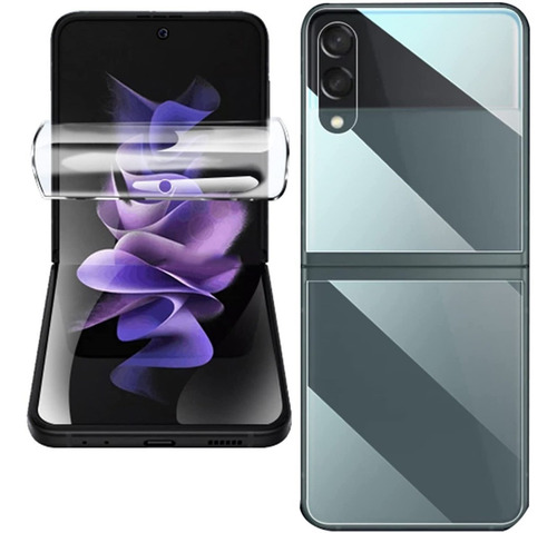 Imagen 1 de 6 de 2 Laminas De Hidrogel Para Galaxy Z Flip3 Delantera/trasera