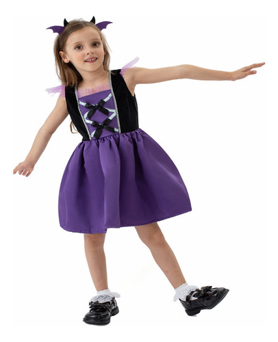 1 Halloween Imp Role Playing Cos Ropa Niños Morado Vestido