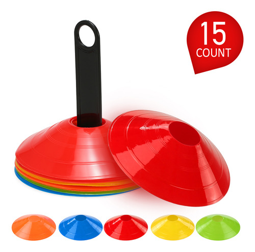 Conjunto De 15 Conos De Disco Para Entrenamiento Deportivo C