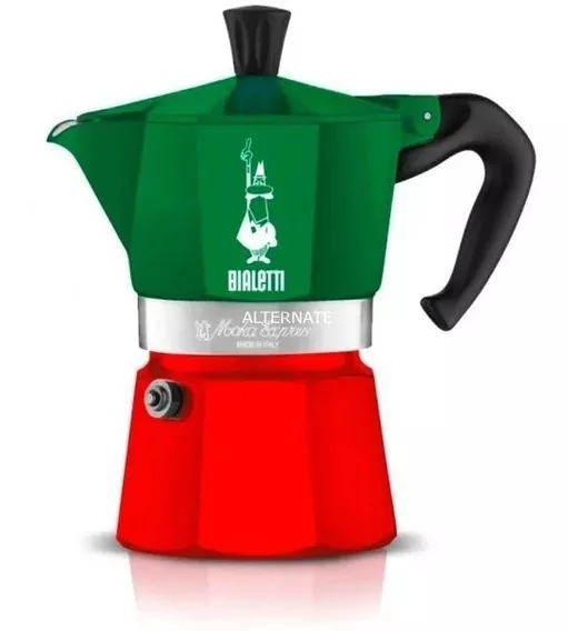 Cafetera Bialetti Moka Induction 6 Tazas Manual Roja Italy