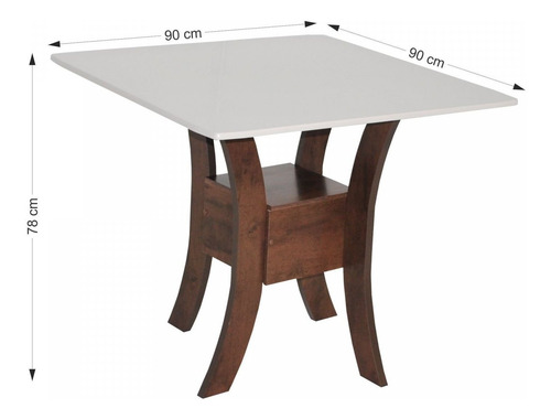 Conjunto Mesa Quadrada Amanda Com 4 Cadeiras Elane Giwt