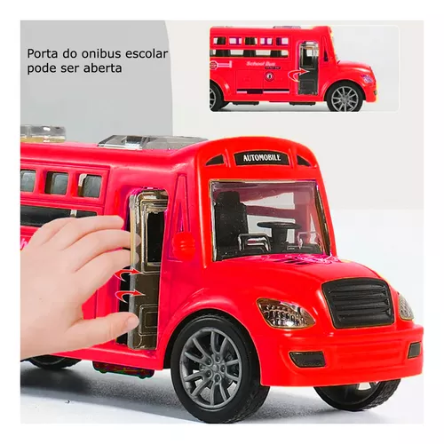 Brinquedos realistas para ônibus escolar para crianças, jogo de