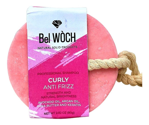 Shampoo Sólido Bel Wòch 100% Natural En Barra Rizado Y Frizz