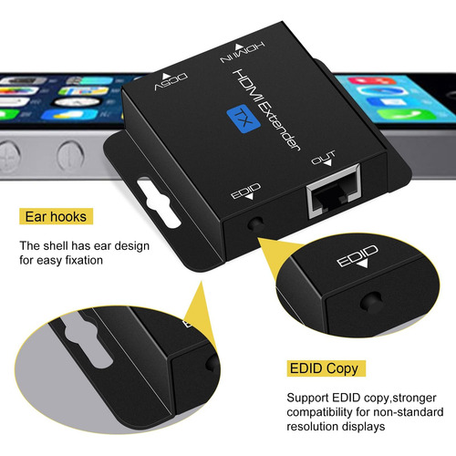 Vpfet Hdmi Extensor Sobre Cat6 Ethernet Único De Hasta 200