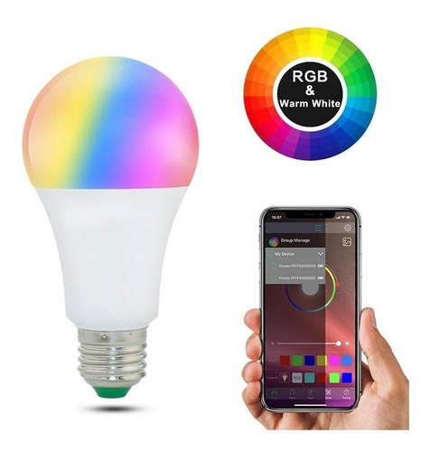 Bombillo Inteligente E27 Bluetooth Led Rgb Android Ios