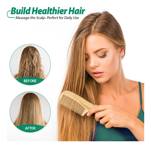 Set De Peines Souxmux De Bambú Natural Antiestático Para Muj