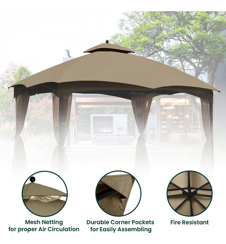 Toldo De Repuesto Para Kiosco De 3 X 3.6 Metros Con Ventilac