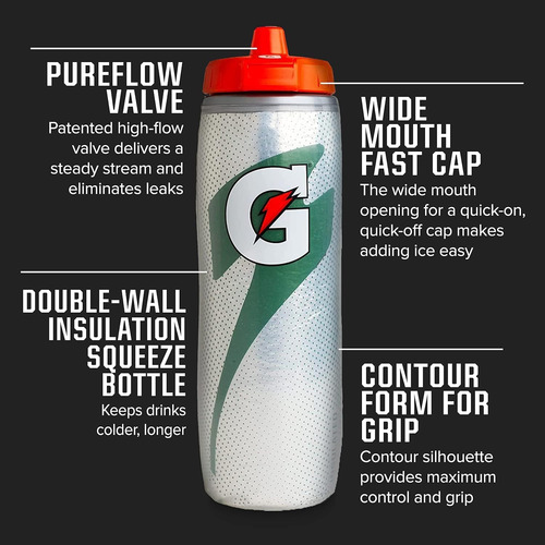 Botella Caramañola Gatorade 887ml Deportes Gym Fitness Azul