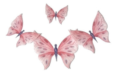 16 Mariposas Comestibles Rojas Para Decoración De Postres