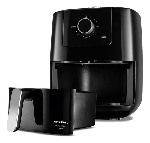 Air Fryer Britânia 3l Revestimento Antiaderente 1300w Bfr42p Cor Preta 127V