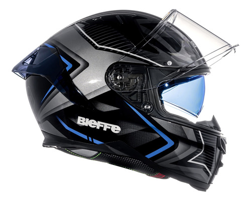Capacete Masculino Bieffe B-fast Strak Azul Esportivo Moto