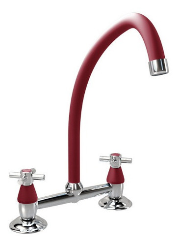 Imagen 1 de 9 de Canilla Mezcladora Mesada Cocina Grifmac Matte Rojo