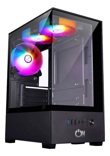 Gabinete Gamer On Gaming On-arm-x3, Vidro Temperado, 3x Fans Cor Preto