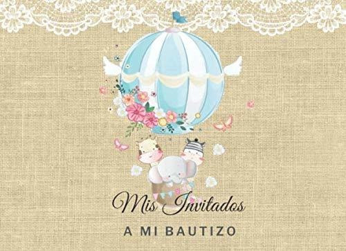 Mis Invitados A Mi Bautizo: Libro De Firmas Para Bautizo Par