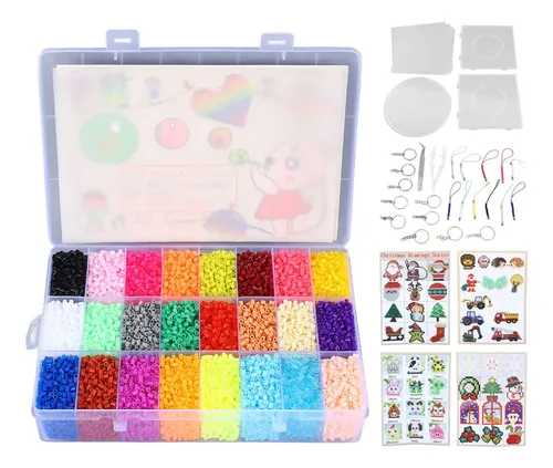 Set De 4500 Cuentas Para Planchar Midi 5mm – 24 Colores Oscuros, Manualidades DIY Para Niños Y Adultos