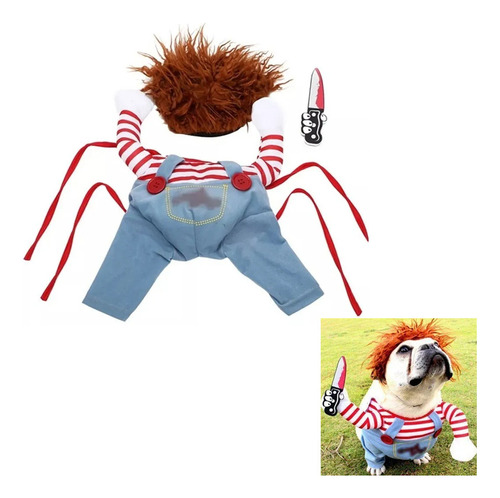 Disfraz De Mascota Chucky For Perros Grandes Talla L