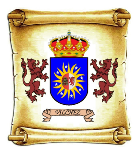 Vilchez - Escudo Del Apellido - Heráldica - Lámina 45x30 Cm.