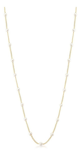 Imagem 1 de 7 de Colar Longo Feminina Pérola Semi Jóia Banhado Ouro 18k