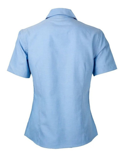 Imagen 2 de 6 de Blusa Oxford Cuello V Manga Corta