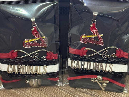 Conjunto Pulsera Y Collar  Cardenales San Luis Béisbol