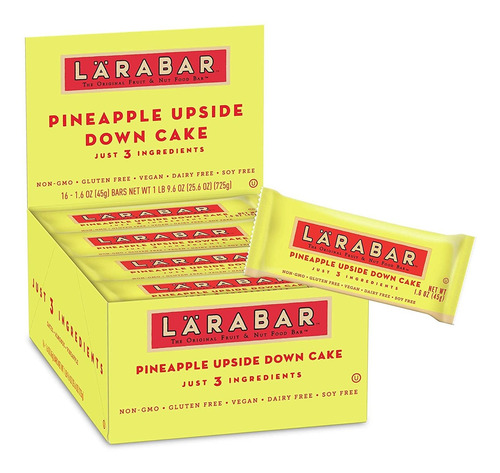 Larabar Pastel De Piña Upsie De Plumón, Sin Gluten, Barra Ve