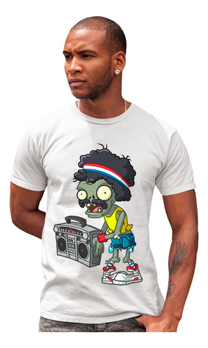 Ojo Playera Blanca De Videocasetero Plantas Vs Zombies