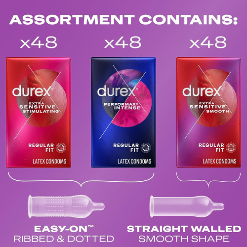144 Pack Condon Durex Adventure Extra Sensitive Smooth Latex