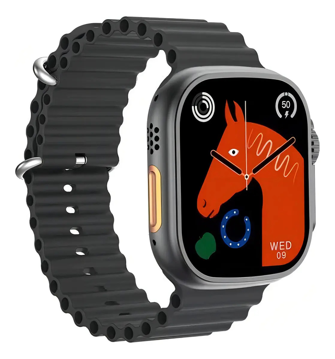 Microwear Smartwatch Ultra 9 2.2" Caixa 49mm Cinza Pulseira Preta E O Arco Cinza