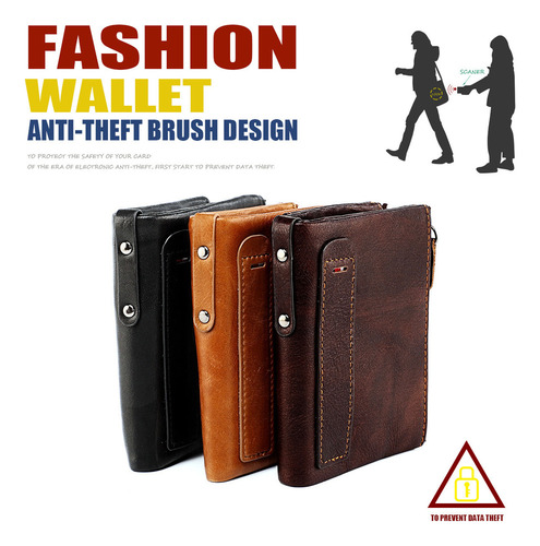 Corto Bolso De Embrague De Moda Cartera De Cuero Real