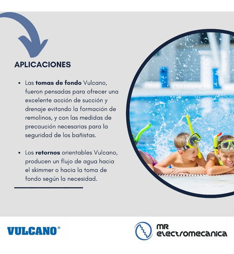 Imagen 4 de 10 de Kit Vulcano Instalación Pileta Hormigón: Skimmer Boca Ancha