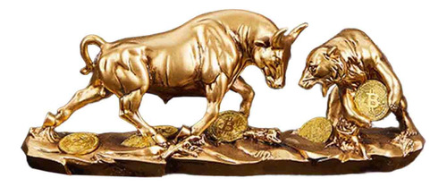 Escultura Animal Estatua De Toro Realista Con Base S Oro