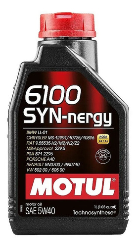 Óleo Motul 6100 Syn-nergy 5w40 Semi Sintético 1 Lt