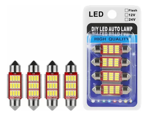 4pcz Focos Luz Interior 18 Leds Auto C5w 31mm 36mm 39mm 41mm