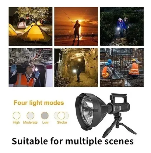 Foco Linterna Led Largo Alcance 600 Metros Usb Trípode Led