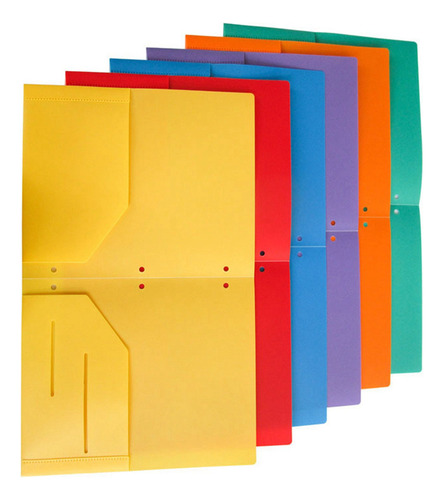 Paquete De 24 Carpetas De Plástico Resistente Con Dos Bolsil