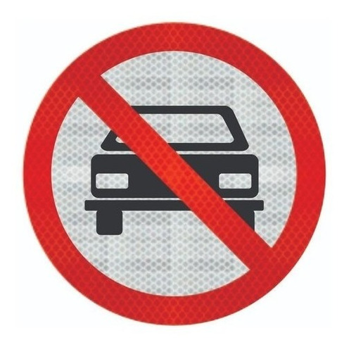 Imagem 1 de 3 de Placa R-10 Proibido Trânsito De Veículos C/ Adesivo Tipo I