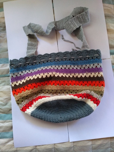 Cartera De Hilo Tejida Al Crochet Rainbow 