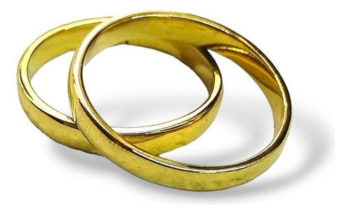 Anillos De Boda Oro Amarillo 14kbaño  Par Estuche Plata925 