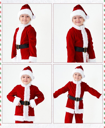 Navidad,conjunto De Ropa Papá Noel Para Niño Y Niña