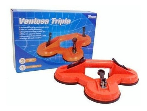 Ventosa Tripla Transporte Vidro Mármore, Plásticos Até 130kg