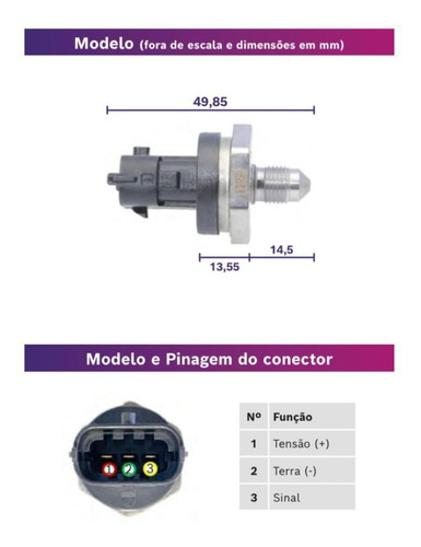 Imagen 4 de 10 de Sensor Presión Tipo Ps10b 145 Psi Original Bosch Fueltech