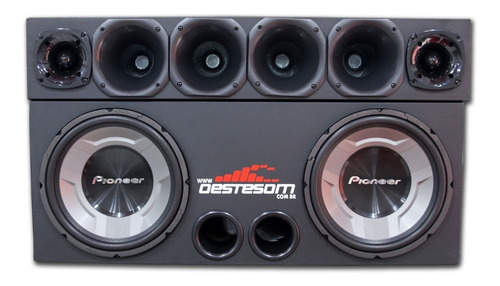Caixa 2 Subwoofer Pioneer + Taramps Ds800x4 1900 W Rms