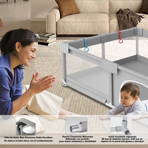 Babeefly Corralito Para Bebe Corral 1.8m X 1.5m De Juegos Bebés Niños Corrales Para Bebés Corralitos Plegable De Juegos Bebés Y Niños Corralito Corral De Seguridad Gimnasio Para Interior Exterior