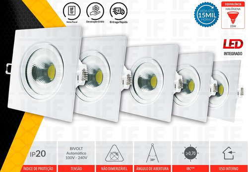 Imagem 2 de 6 de Kit 10 Spot 5w Led Direcionável Embutir Gesso Teto