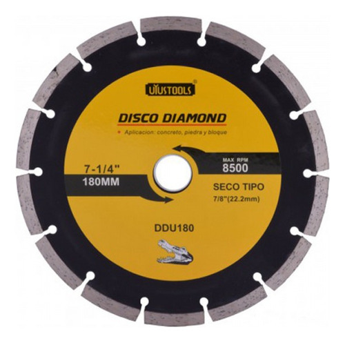 Disco Diamantado 7 1/4 Corte Cerámica Concreto Piedra Color Amarillo - DDU180