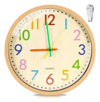 Comprar 30 Cm Relojes De Pared Grande Digital Modernos De Cuarzo Silencioso,reloj De Pared De Cuarzo,números Arábigos Coloridos Fáciles De Leer, Adecuados Para Sala De Estar,comedor, Dormitorio,aula Escolar